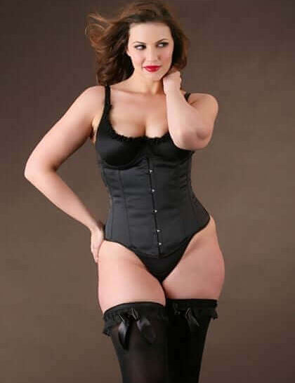 Plus Size Valentina Satin Steel Boned Underbust Corset